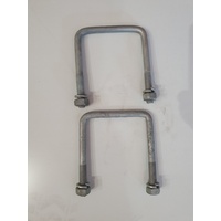 2 - 102mm x 125mm Galvanised U-Bolt 1/2" square 4x5"