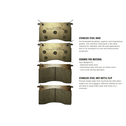 BRAKE PADS STAINLESS STEEL BACK SUIT MECHANICAL CALIPERS