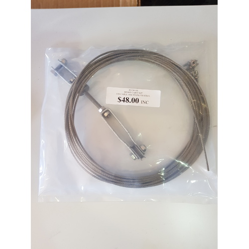 BRAKE CABLE KIT MARINE 10m 3mm Stainless Steel trailer ideal for boat trailer