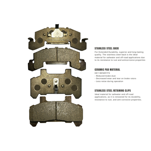 BRAKE PADS STAINLESS STEEL BACK SUIT KODIAK, DEEMAXX USA CALIPERS