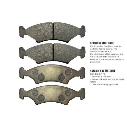 STAINLESS STEEL BACK BRAKE PADS SUIT UFP35 CALIPERS USA SET OF 4 SUIT 1 AXLE